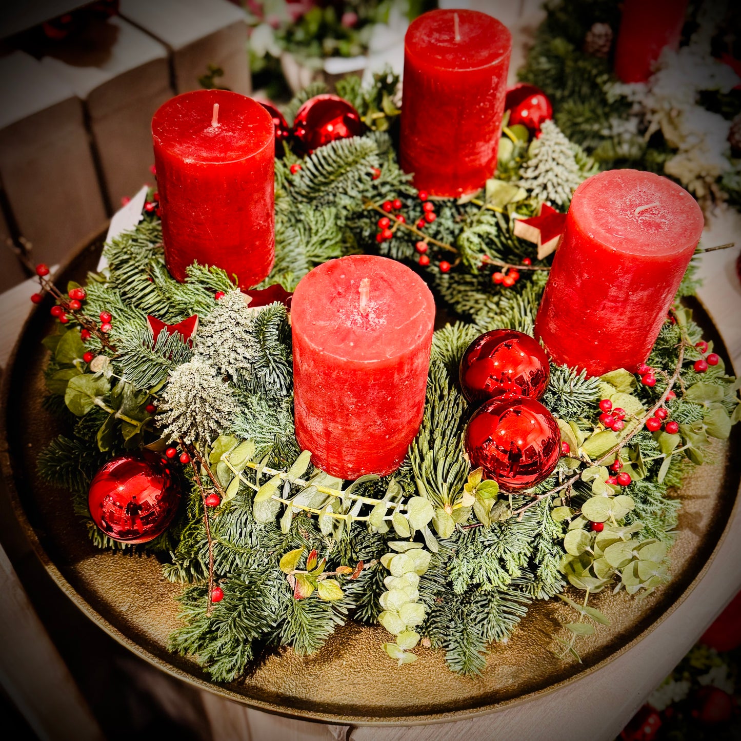Adventskranz "roter Wichtelzauber"